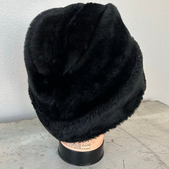 Vintage faux fur trappers hat United Hatters Cap warm winter Union Made USA S - Picture 3 of 14